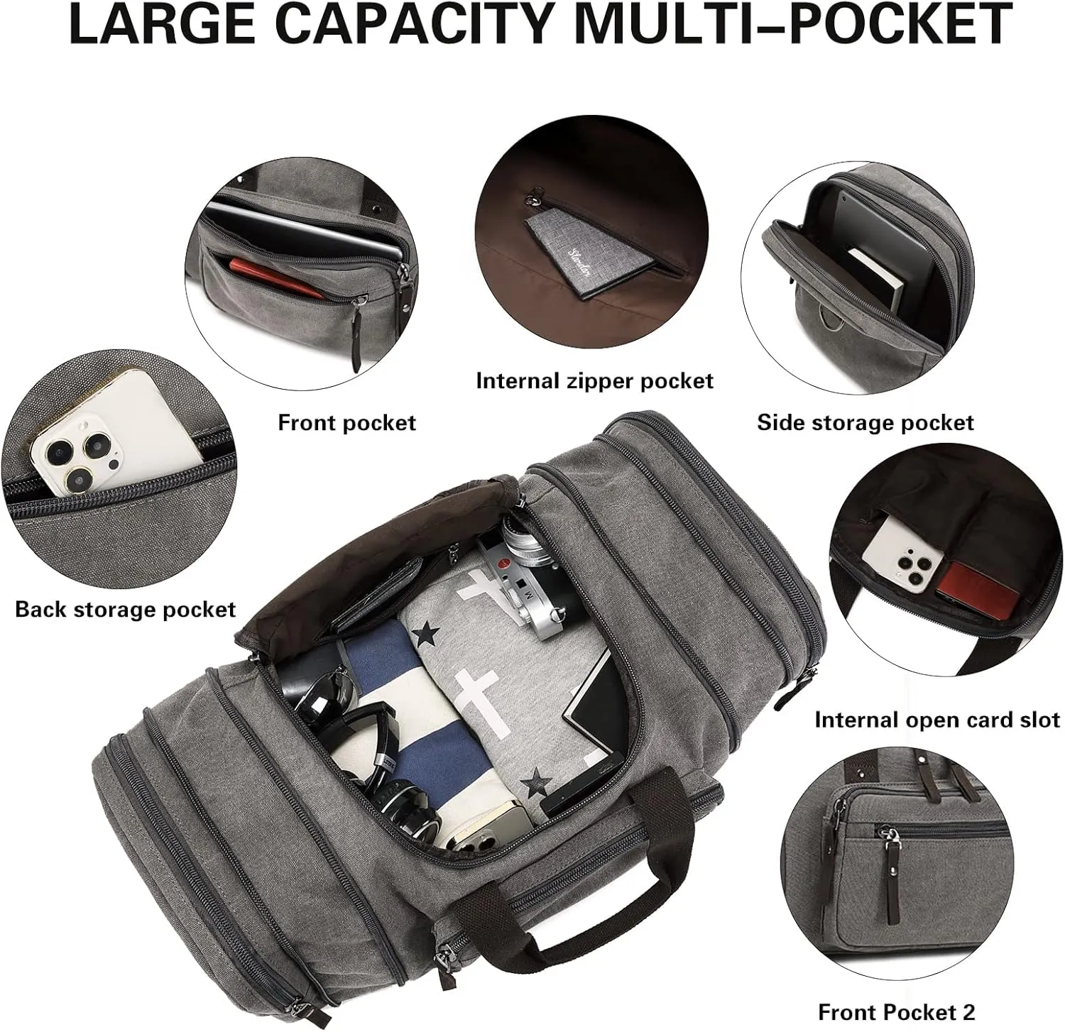 Duffle Bag for Travel SunBorls Expandable 24.8in Overnight Weekend Bag Holds 50L of Everyday Personal Items Carry on