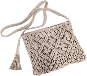Eiyye Boho Crocheted Purses: Summer Beach Crossbody and Boho Shoulder Bags with Tassel