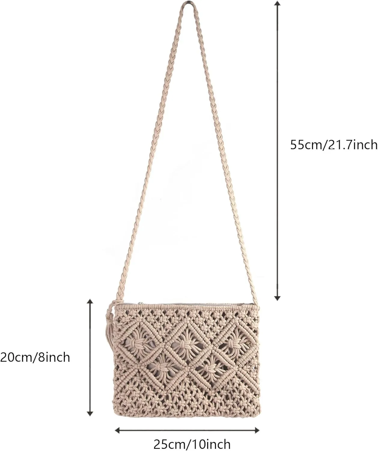 Eiyye Boho Crocheted Purses: Summer Beach Crossbody and Boho Shoulder Bags with Tassel