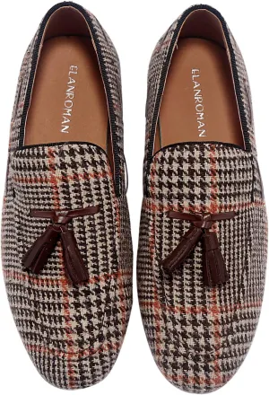 ELANROMAN Men's Loafers Tassels Penny Slip-On Luxury Wedding Shoes