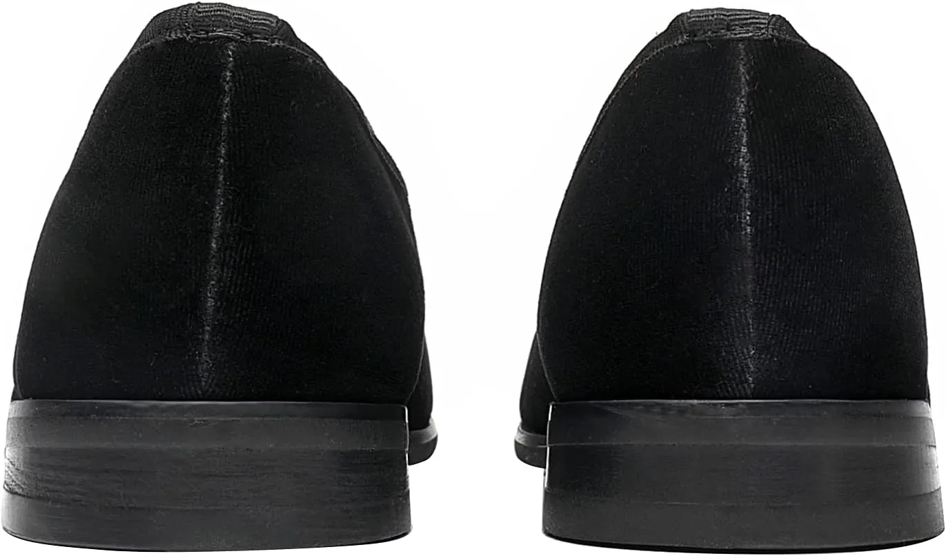 ELANROMAN Men's Loafers Velvet Embroidery Slip on Penny Party Wedding Prom Shoes