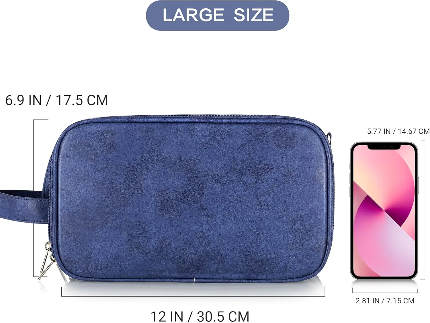 Elviros Toiletry Bag for Men, Large Travel Shaving Dopp Kit Water-resistant Bathroom Toiletries Organizer PU Leather Cosmetic Bags