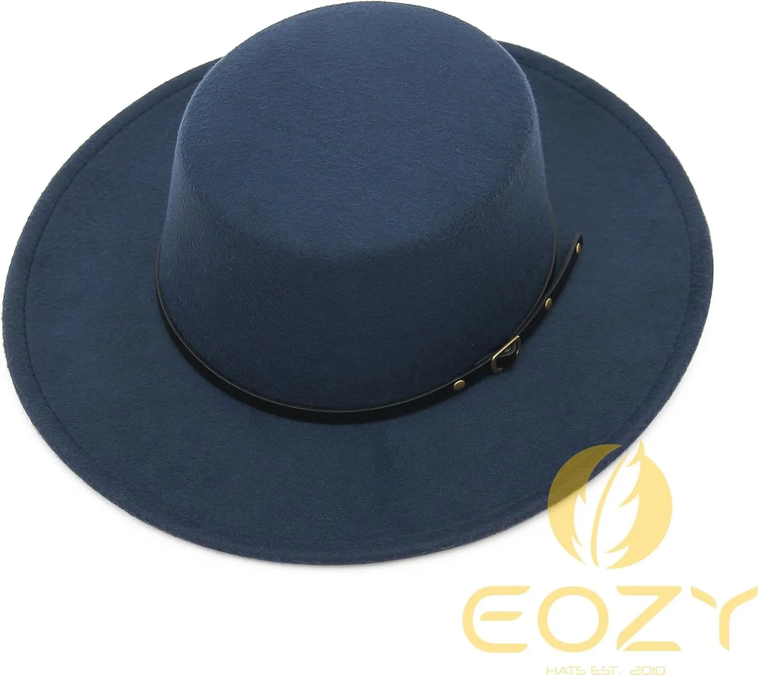 EOZY Women Men Classic Felt Fedora Hat Wide Brim Flat Top Jazz Panama Hat Casual Party Church Hat