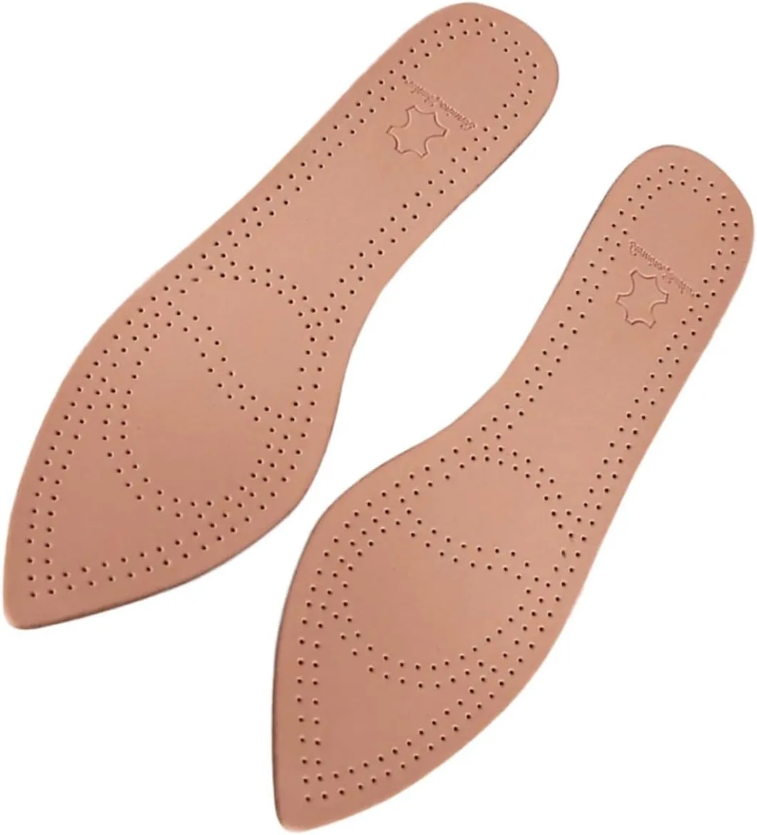 ERINGOGO 1Pair Pointed Cowhide Insoles Breathable Shoe Pads for High Heels Flat Shoes Comfort Cushioning Reduces Foot Pressure Fatigue