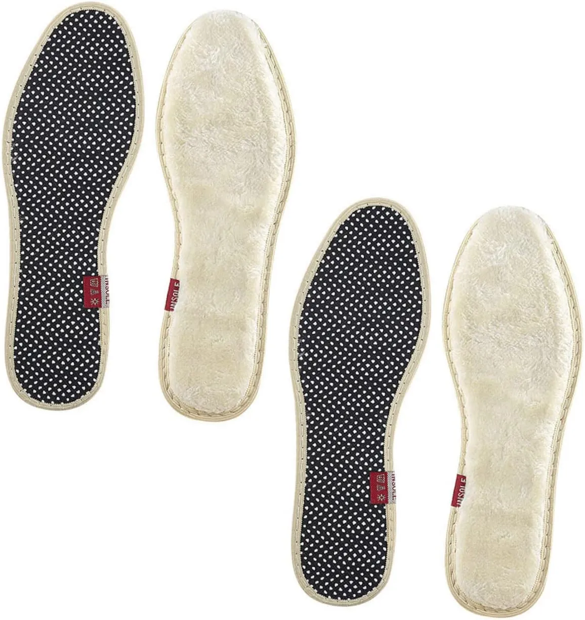 ERINGOGO 2Pairs Thickened Warm Insoles Breathable Winter Insoles for Comfort and Sweat Absorption Non Slip Design for Boots and Shoes