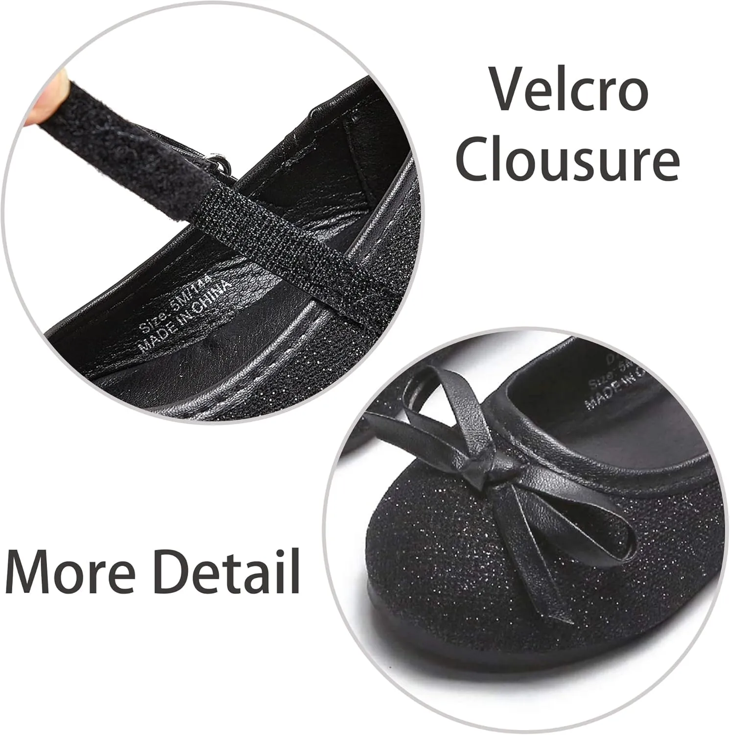 ESTINE Mary Jane Flats for Toddler Girls Little Kids Glittery Dress Princess Wedding Ballet Shoes