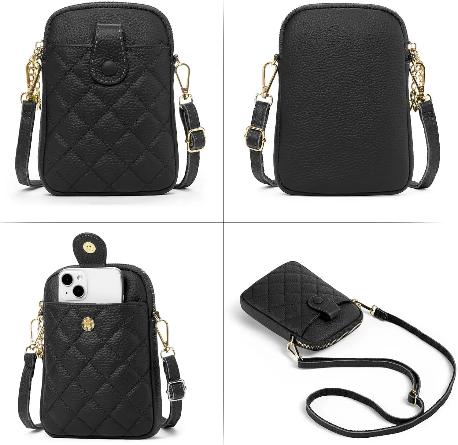 FALAN MULE Small Crossbody Bags for Women,Leather Trendy Cell Phone Bag Wallet Purses with Adjustable Strap