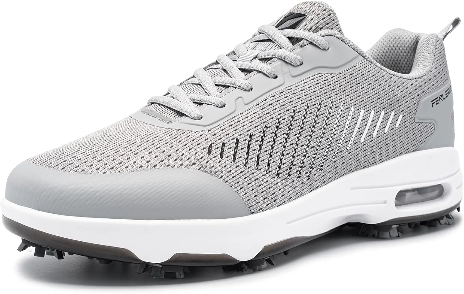 FENLERN Golf Shoes Men, Spiked, Breathable Mesh Upper, Cushioning