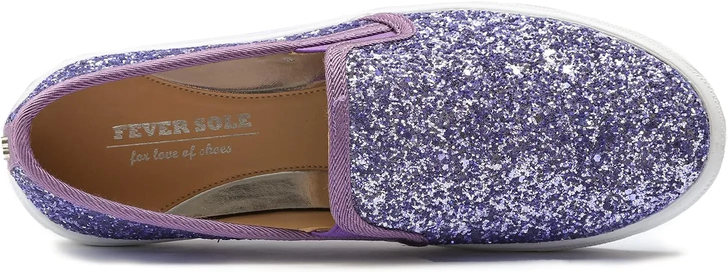 FEVERSOLE Women's Fashion Slip-On Sneaker Casual Flat Loafers