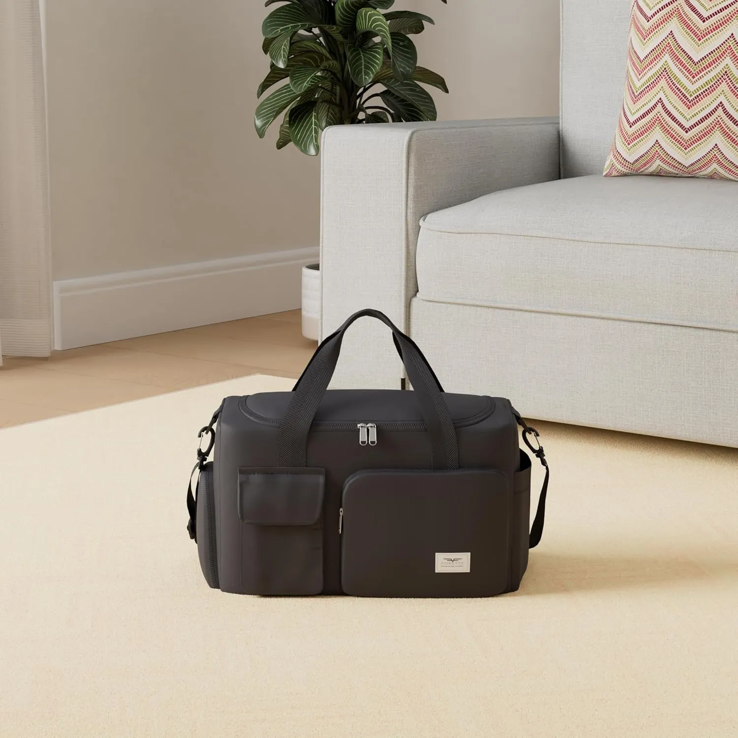 FIORETTO Women's Gym Duffle Bag with Shoes Compartment, 37L Capacity, Ideal for Travel, Gym, Sports, Duffel, Weekender