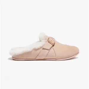 FitFlop CHRISSIE II Womens Suede Buckle Slippers Beige