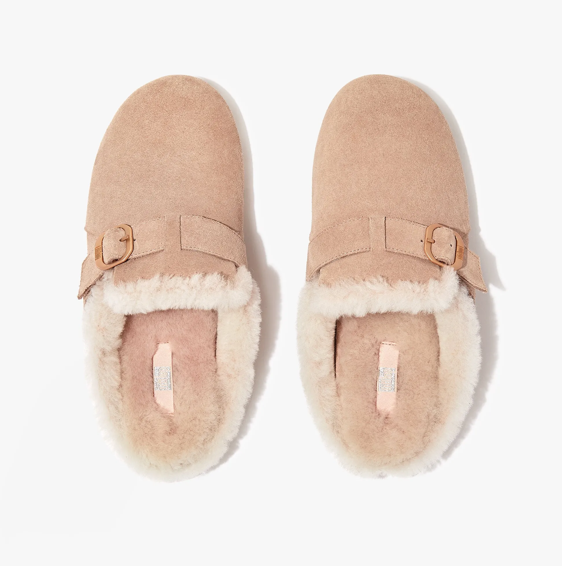 FitFlop CHRISSIE II Womens Suede Buckle Slippers Beige