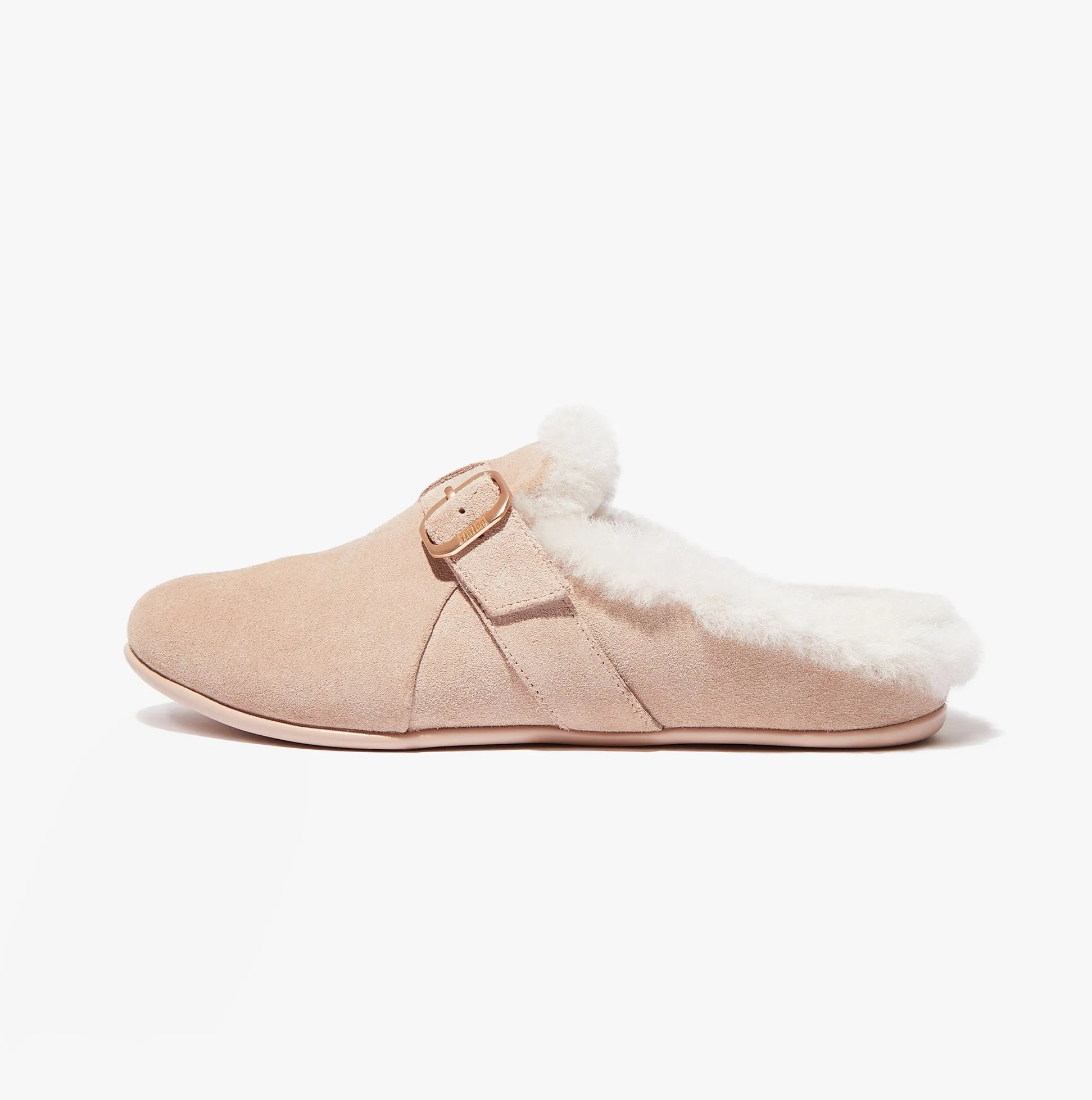 FitFlop CHRISSIE II Womens Suede Buckle Slippers Beige