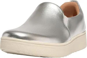 FitFlop Women's Rally Leather Slip-ON Skate Sneakers