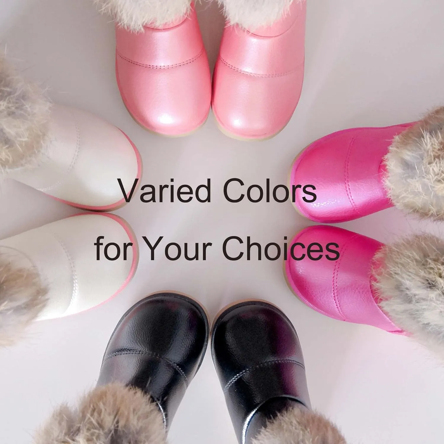 FJWYSANGU Toddler Girl Warm Winter Snow Boots Plush inner Outdoor Boots Waterproof Walking Shoes Flat Easy on for Toddlers Little Girls