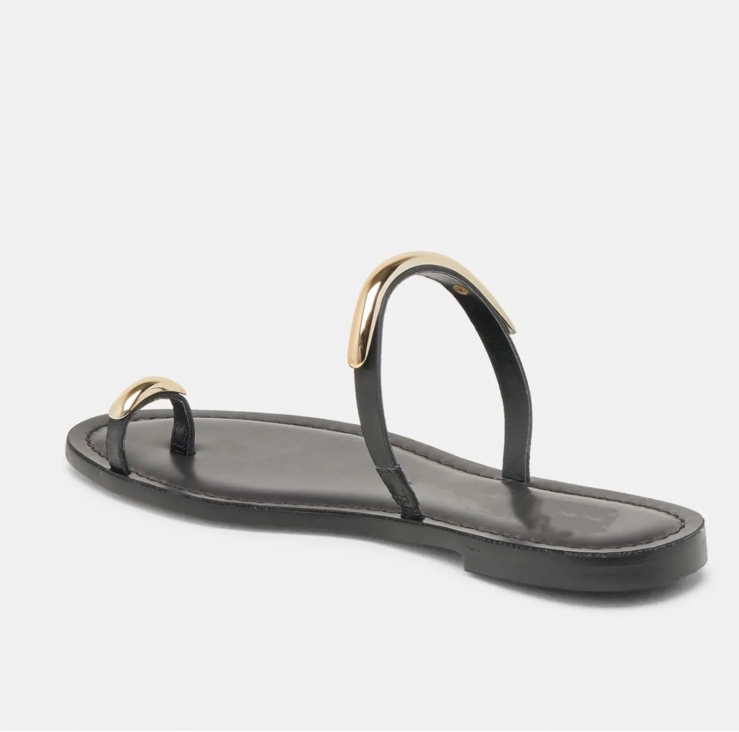 Flat Sandals for Women Metallic Toe Ring Slippers with Strap Comfortable Open Toe Summer Beach Flats Shoes