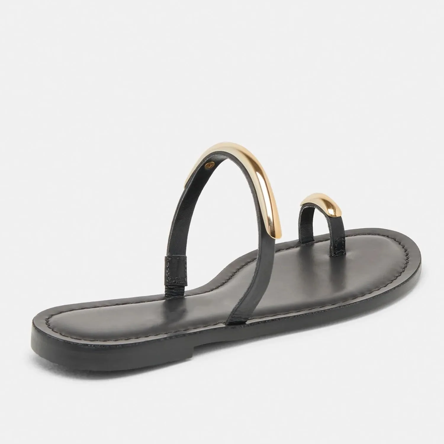 Flat Sandals for Women Metallic Toe Ring Slippers with Strap Comfortable Open Toe Summer Beach Flats Shoes