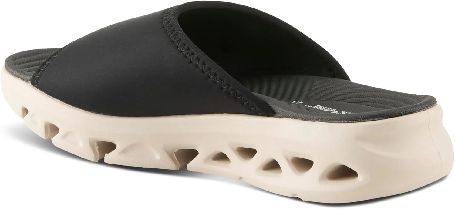 Flexus Women's HALEY Slides – Lycra Slip-On Sandals with Cushioned Footbed and Sporty EVA Outsole