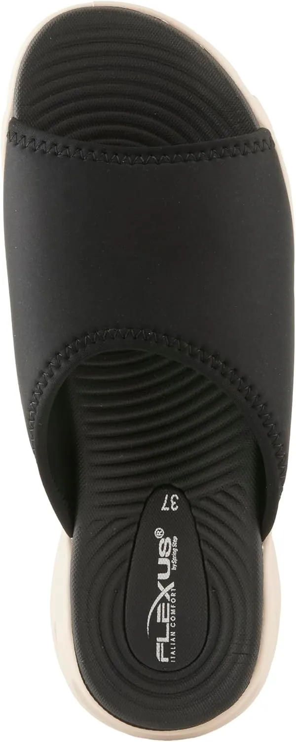 Flexus Women's HALEY Slides – Lycra Slip-On Sandals with Cushioned Footbed and Sporty EVA Outsole