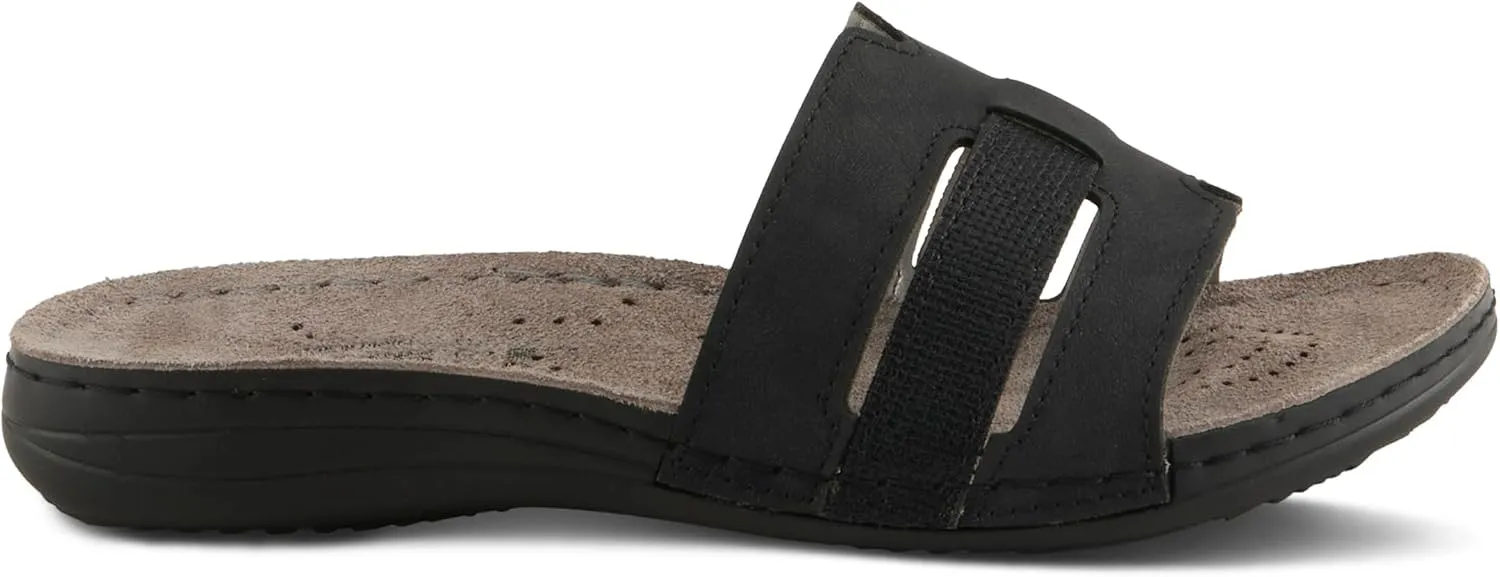 Flexus Women's TETHYS Slides – Italian-Made Slip-On Sandals with Arch Support and Cushioned Footbed