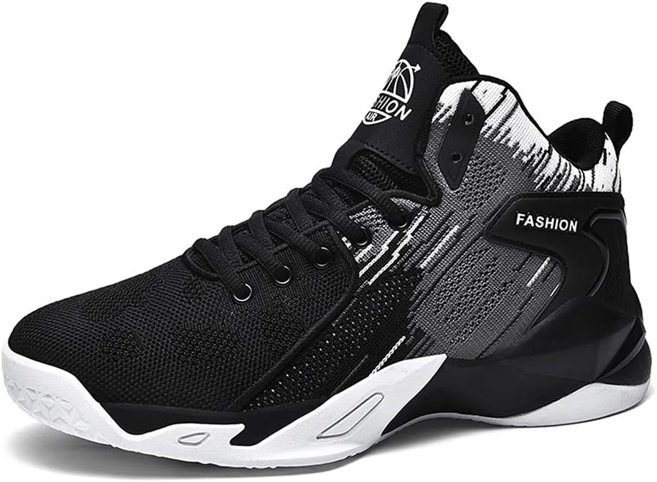 Floette Mens Fashion High Top Basketball Shoes Breathable Casual Walk Athletic Basketball Sneakers