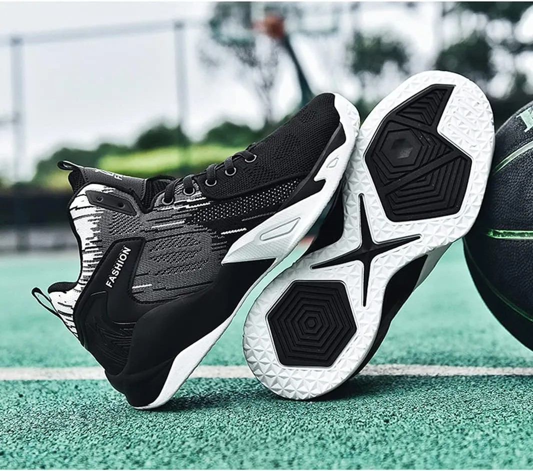 Floette Mens Fashion High Top Basketball Shoes Breathable Casual Walk Athletic Basketball Sneakers