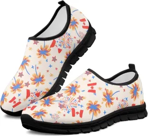 Flowers Casual House Shoes Breathable Mesh Sneakers for Women Comfort Soft Anti-Slip Shock Absorption EVA Sole Hiking Shoes for Outdoor Size 5.5-11.5 Black Sole