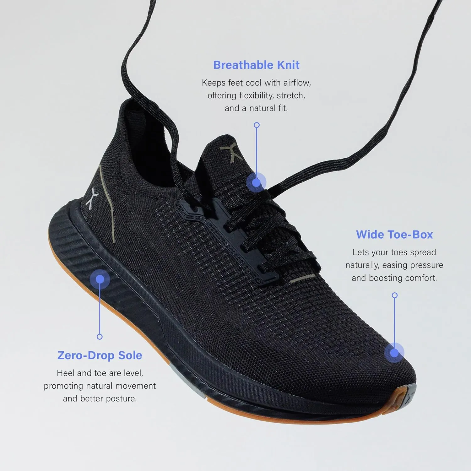 FLUX FOOTWEAR Men’s and Women’s Adapt Runner Wide Toe-Box Natural Movement Shoes with Breathable Knit Upper & UltraFlex Midsole Lightweight Shoes for Running, Walking & Everyday Wear