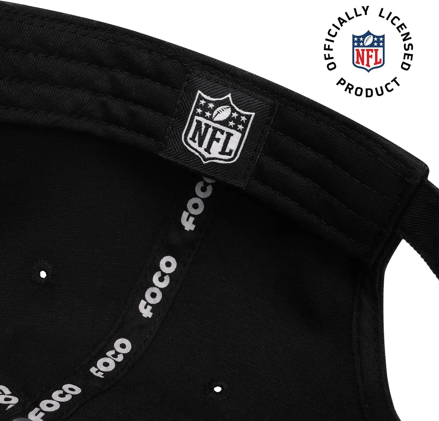 FOCO Men's NFL Team Logo Black & White Casual Hat Caps