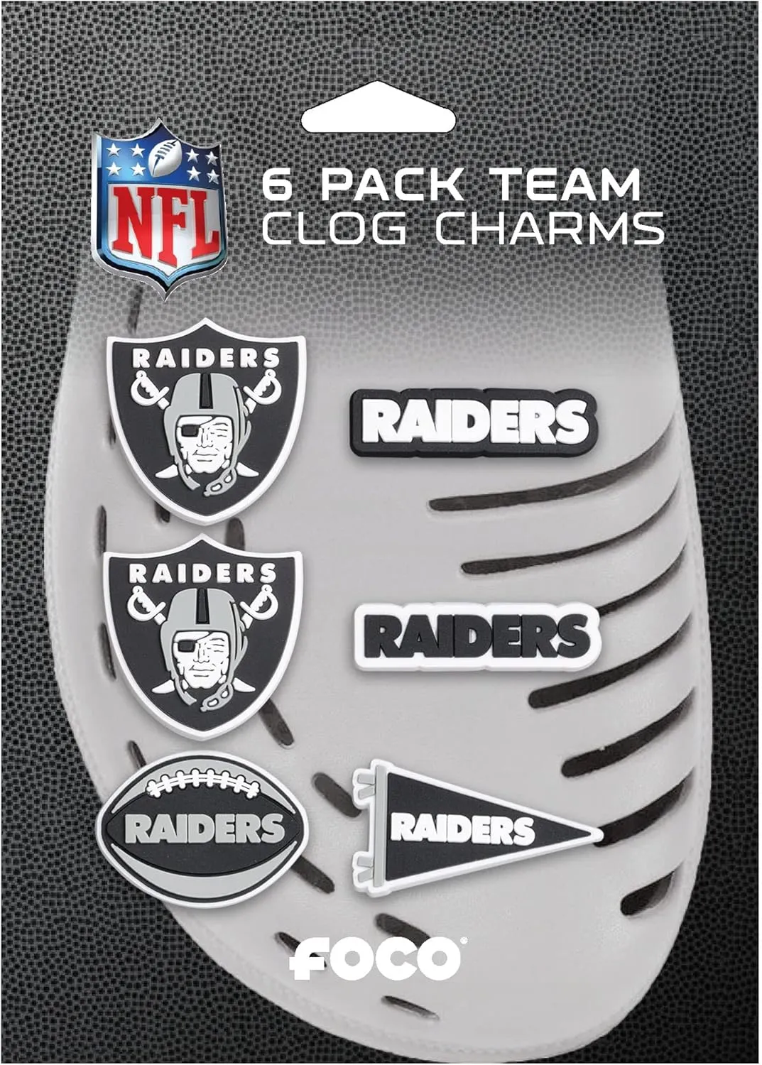 FOCO NFL unisex-adult NFL Team Logo 6-Pack Shoe Charms