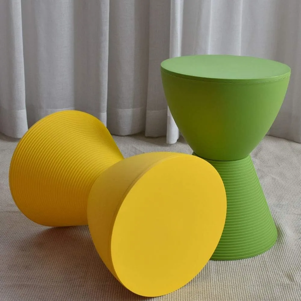 Foot Stool Sofa Stool Plastic Simple Modern Hourglass Shoe Bench Storage Easy to Clean,6 Colors
