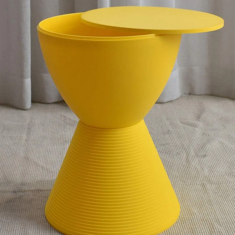 Foot Stool Sofa Stool Plastic Simple Modern Hourglass Shoe Bench Storage Easy to Clean,6 Colors