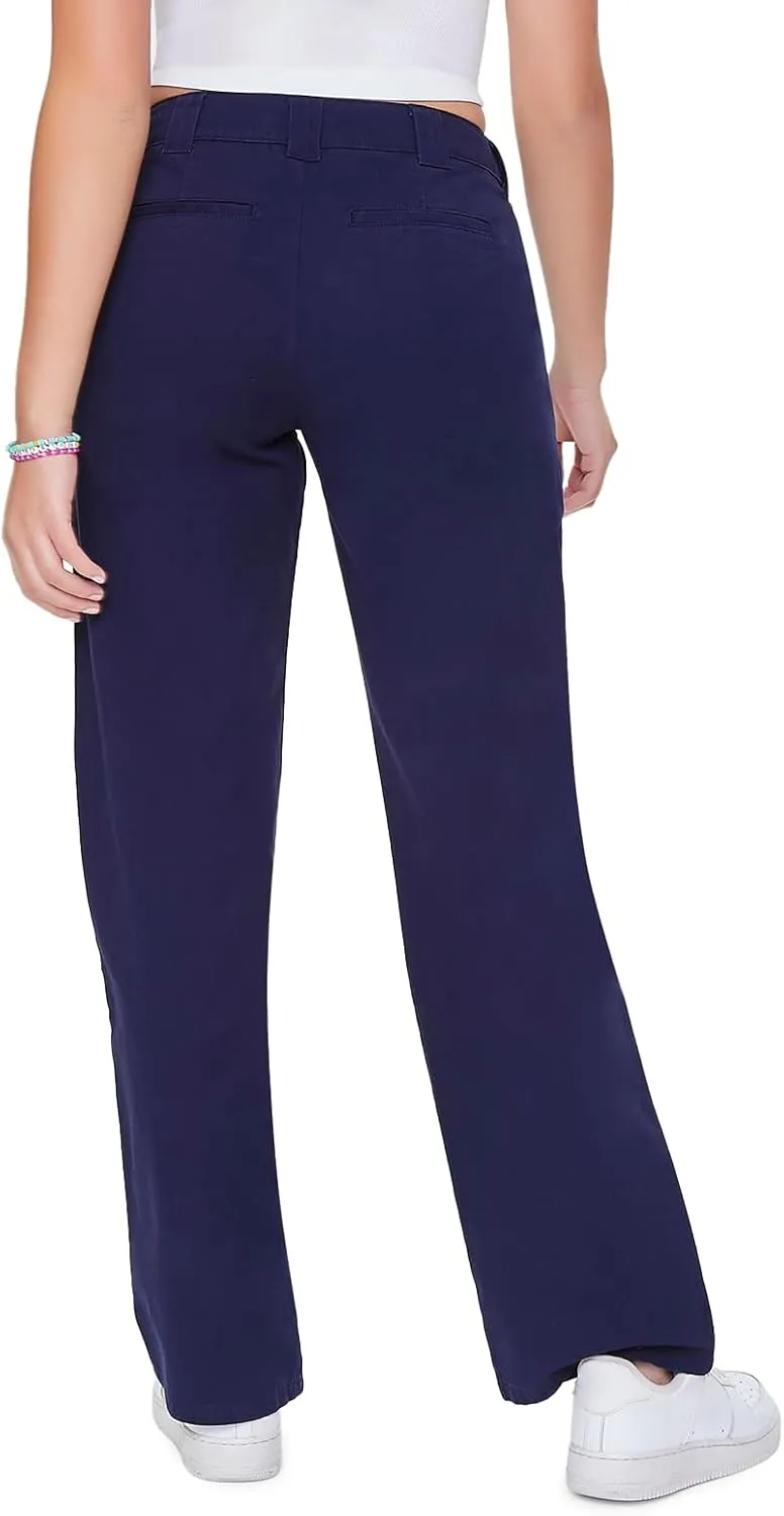 Forever 21 Women's Straight-Leg Twill Pants