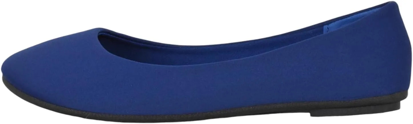 Forever Shoes Women Ballet Flats Round Toe Gel Memory Foam Insole Comfortable Satin Material FLEXIBLE-62