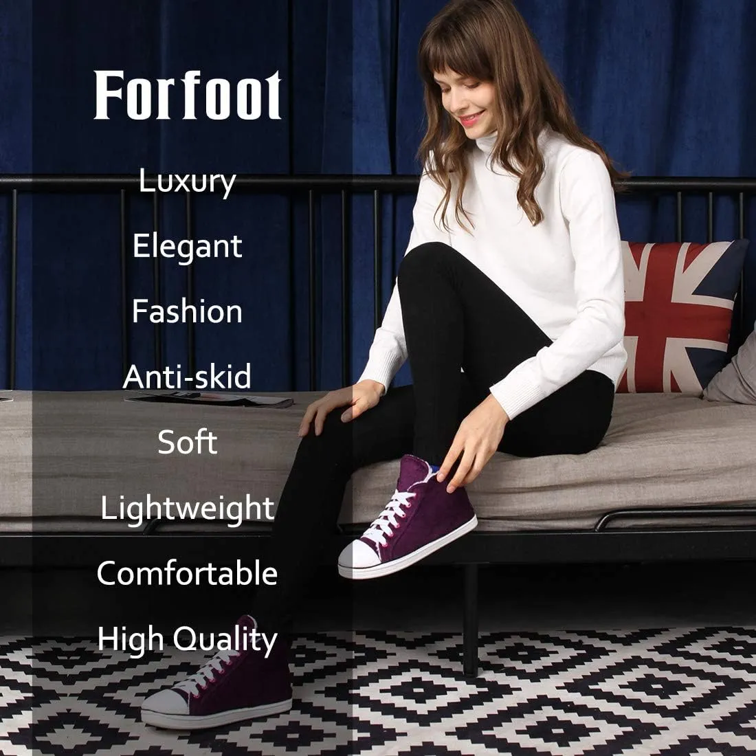 Forfoot Bootie Slippers for Women House Shoes Comfy Indoor Outdoor Sneaker Slippers