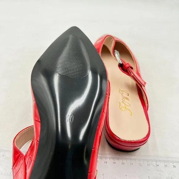 FOWT Pointed Toe Mules for Women Chunky Low Heeled Sandals Breathable Backless