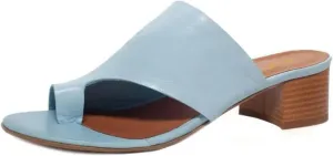 FOWT Women Round Toe Flip Flops Chunky Block Low Heel Slipper Mules Summer Beach Travel Sandal Shoes Size 4-16 US