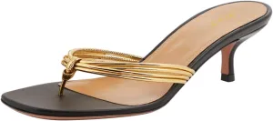 FOWT Women Square Split Toe Flip Flops Kitten Low Heel Mule Slippers Slip on Casual Sandal Fashion Shoes Size 4-16 US