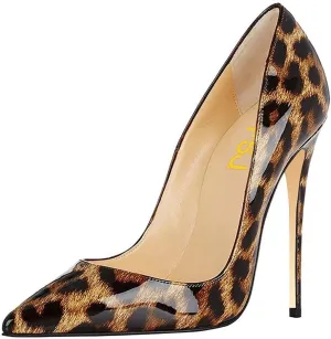 FSJ Women Sexy Leopard Printed Dress Shoes Pointy Toe High Heels Stilettos Pumps Shoe Size 4-15 US