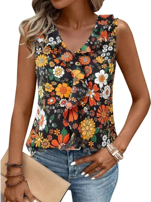 Gaharu Womens Summer Dressy Tank Top Sleeveless Business Casual Blouses Office Work Shirt