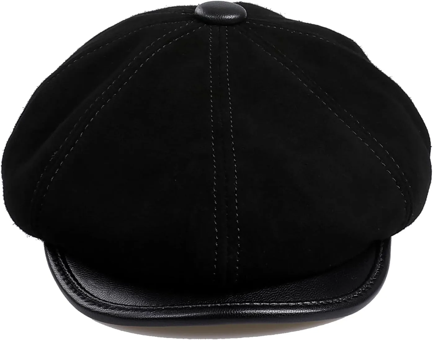 Genuine Leather Newsboy Caps for Men, Real Suede Irish Cabbie Driving Ivy Flat Hat