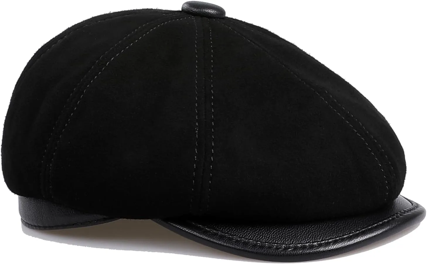 Genuine Leather Newsboy Caps for Men, Real Suede Irish Cabbie Driving Ivy Flat Hat