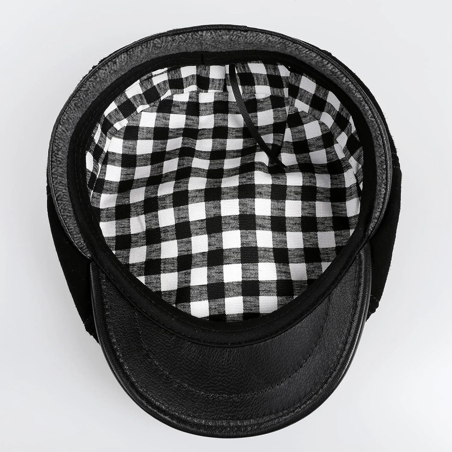 Genuine Leather Newsboy Caps for Men, Real Suede Irish Cabbie Driving Ivy Flat Hat
