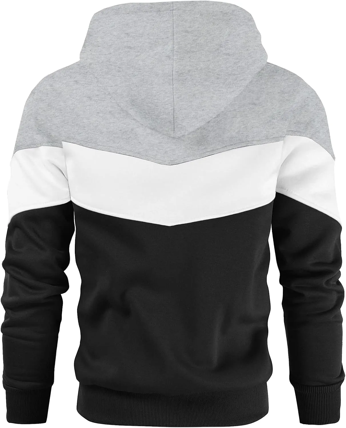 Gesean Men's Novelty Color Block Pullover Fleece Hoodie Long Sleeve Casual Sweatshirt with Pocket