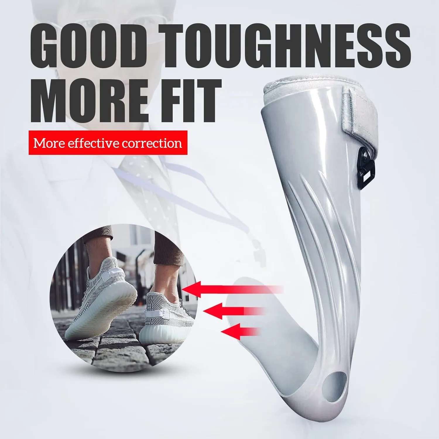 GHORTHOUD AFO Foot Drop Brace Splint Ankle Foot Orthosis Walking with Shoes or Sleeping for Stroke Hemiplegia（Medium-Left）