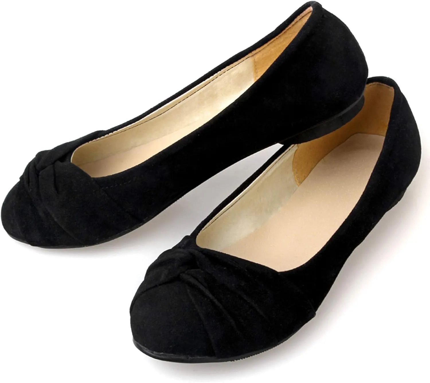 Gicoiz Round Toe Flats Womens Slip On Work Dolly Shoes