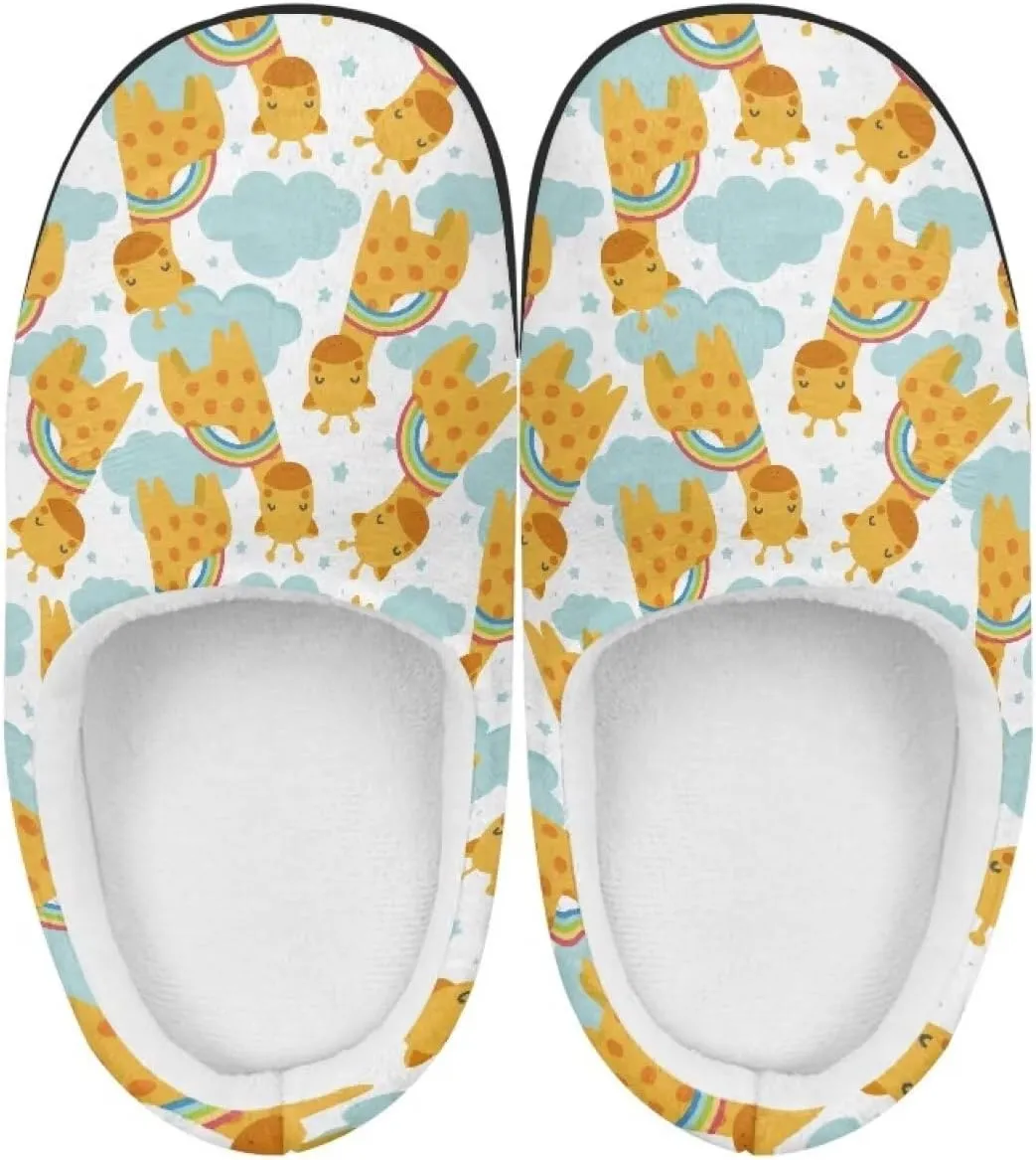 Girl's Cozy Plush House Slippers Soft Fluffy Home Shoes Comfortable Warm Slippers Cute Animals Print Slippers Non Slip Bedroom Slides for Indoor Outdoor US 9-15