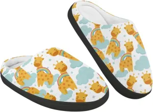 Girl's Cozy Plush House Slippers Soft Fluffy Home Shoes Comfortable Warm Slippers Cute Animals Print Slippers Non Slip Bedroom Slides for Indoor Outdoor US 9-15