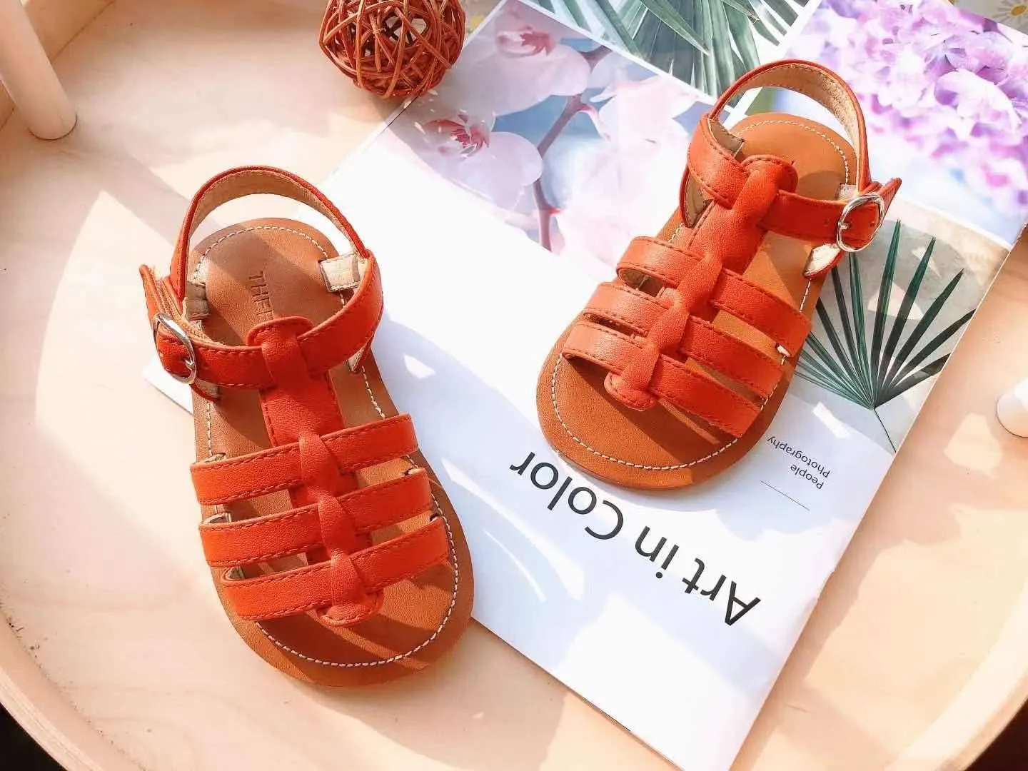 Girls Open Toe Flat Sandals Summer Casual Toddler Little Kid Sandals