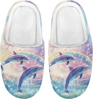 Girls Plush House Slippers Soft Comfort Slippers Warm Lightweight Home Shoes Non Slip Bedroom Shoes Cute Print Slippers Washable for Indoor Outdoor US 9-15